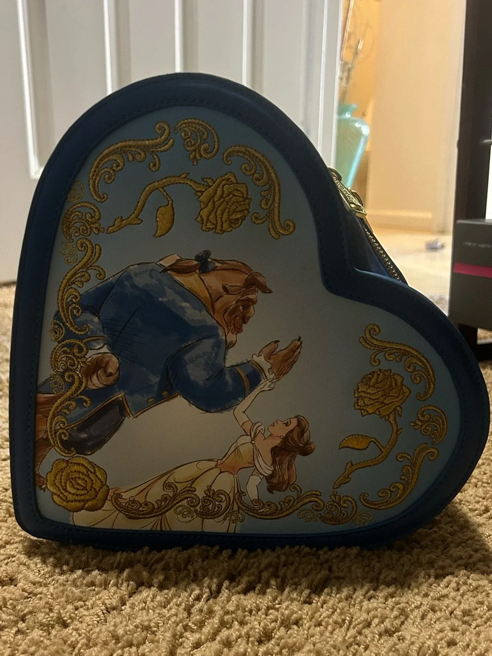 Loungefly Disney Beauty and the Beast Convertible Heart Mini Backpack/Crossbody